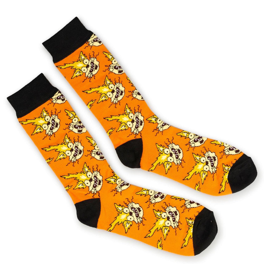 Rick and Morty Collectibles | Squanchy the Cat Orange Crew Socks