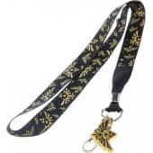 Nintendo Legend of Zelda Black Gold Hylian Crest Lanyard