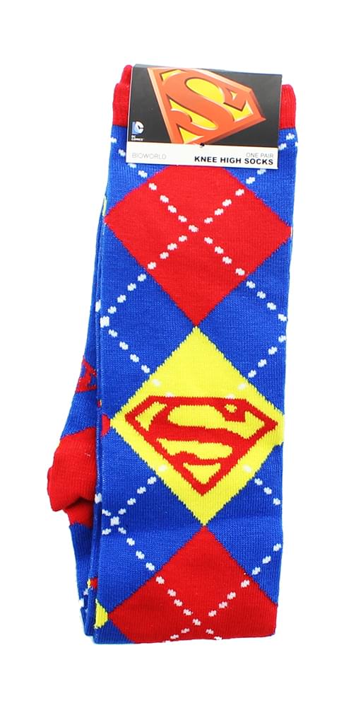 Superman Argyle Cape Knee High Socks
