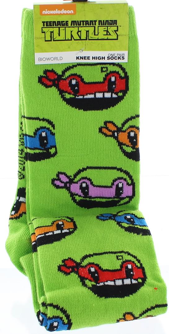 Teenage Mutant Ninja Turtles Anime Heads All Over Knee High Socks