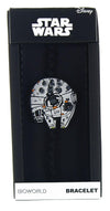Star Wars Black Rubber Wristband Bracelet: Millennium Falcon