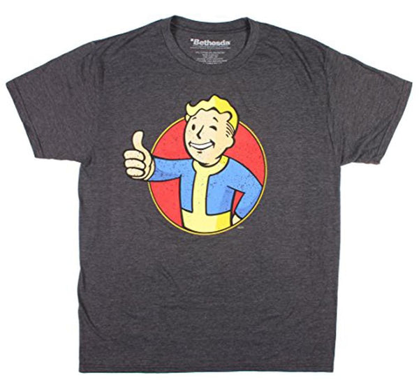 Fallout Vault Boy Men's Charcoal Heather T-Shirt Medium