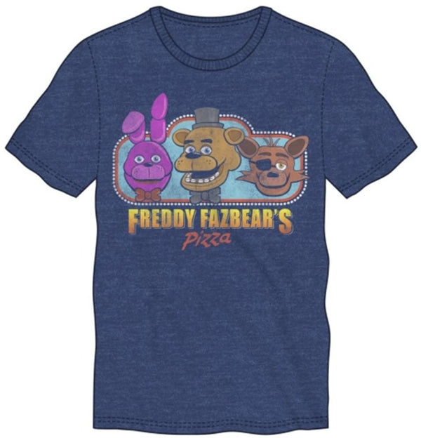 Five Nights at Freddys "Freddy Fazbear's Pizza" Blue Men's T-Shirt Large