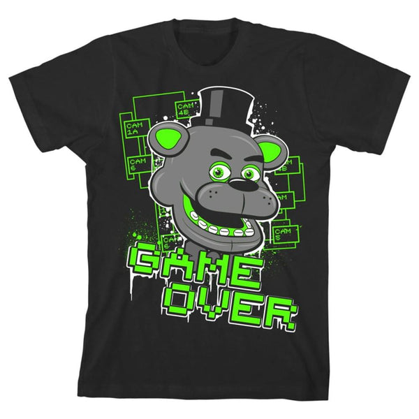 Five Nights at Freddy's "Game Over" Boy's Black T-Shirt