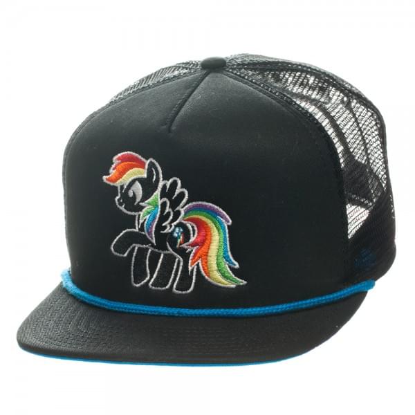 My Little Pony Rainbow Brony Black Foam Trucker Snap Cap Hat