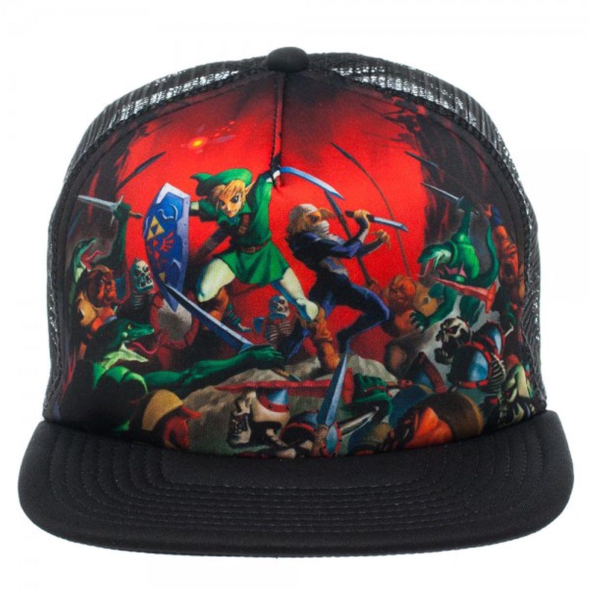 Zelda Ocarina Of Time Black Adjustable Trucker Hat