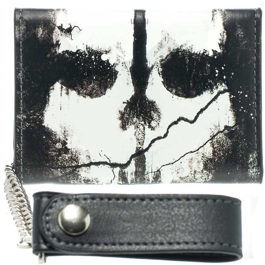 Call Of Duty Ghosts Skull Mens Black Chain Wallet