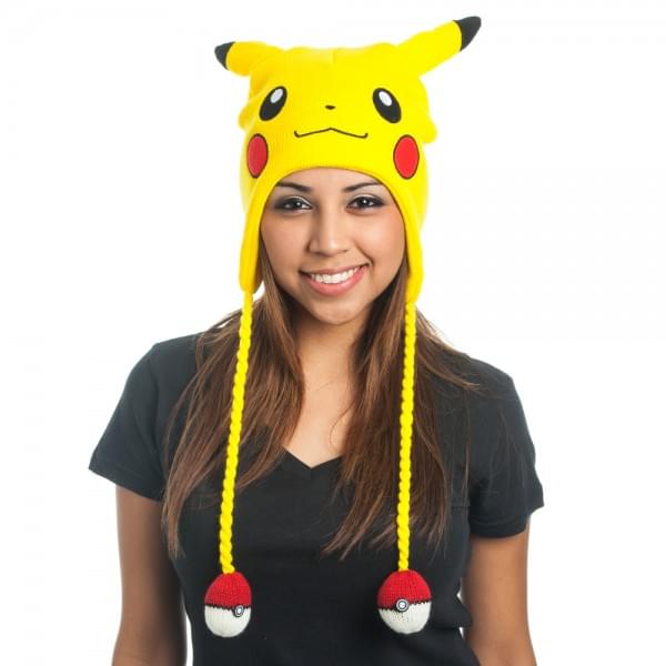 Pokemon Pikachu Big Face Laplander Beanie Hat One Size Fits Most