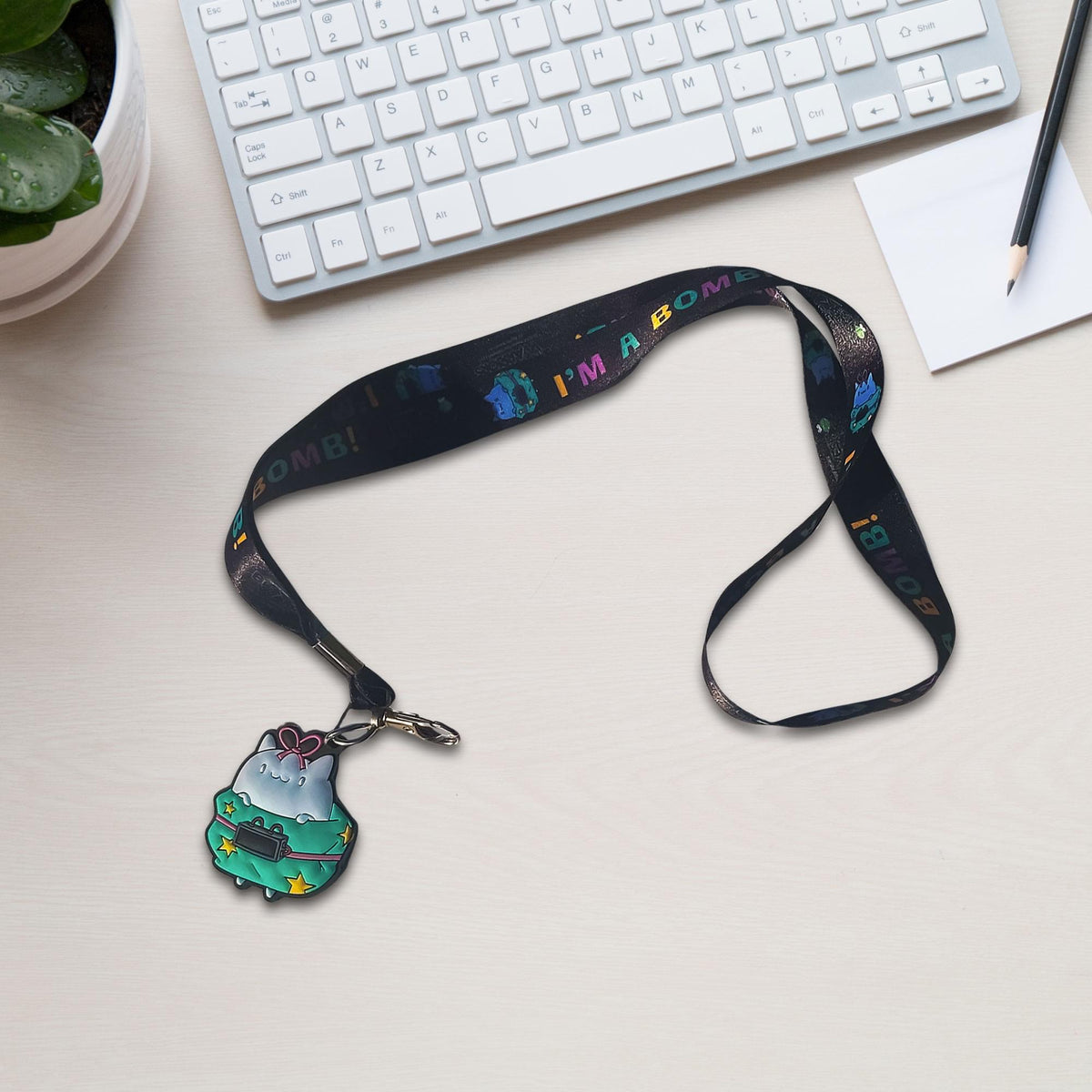 Bravest Warrior I'm Catbug I'm A Bomb Lanyard