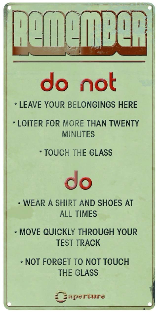 Portal Remember Tin Wall Sign