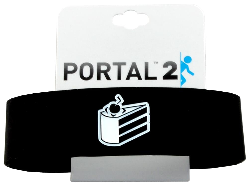 Portal Cake Is A Lie Black Silicone Bracelet