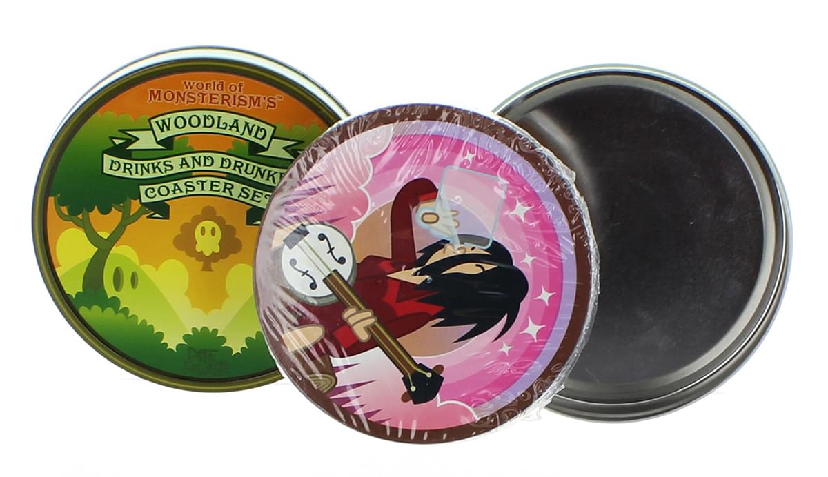 Pete Fowler's "Woodland Drinks And Drunkers" 4-Piece Coaster Set