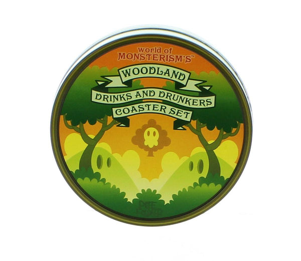 Pete Fowler's "Woodland Drinks And Drunkers" 4-Piece Coaster Set