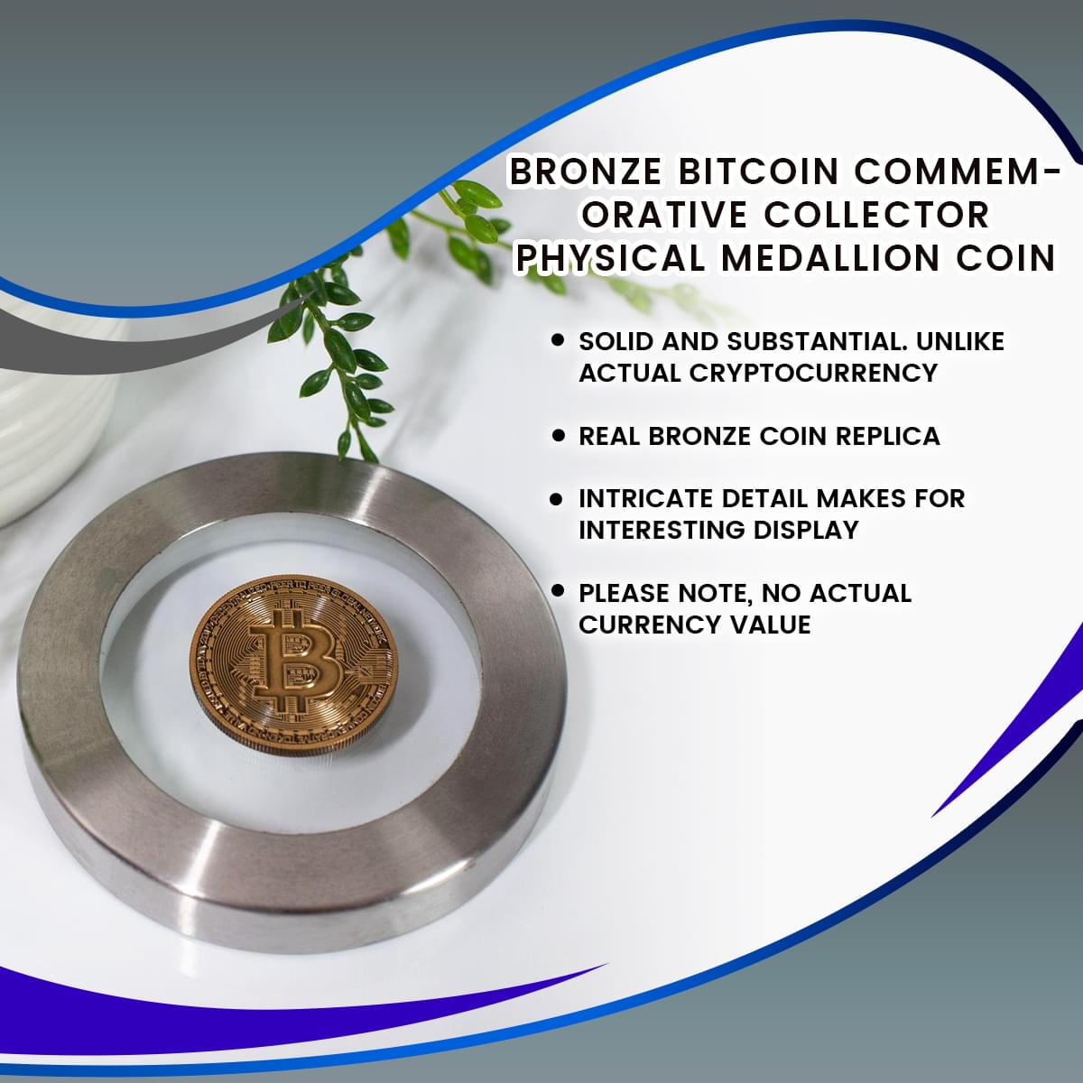 Bronze Bitcoin Commemorative Collector Physical Medallion Coin