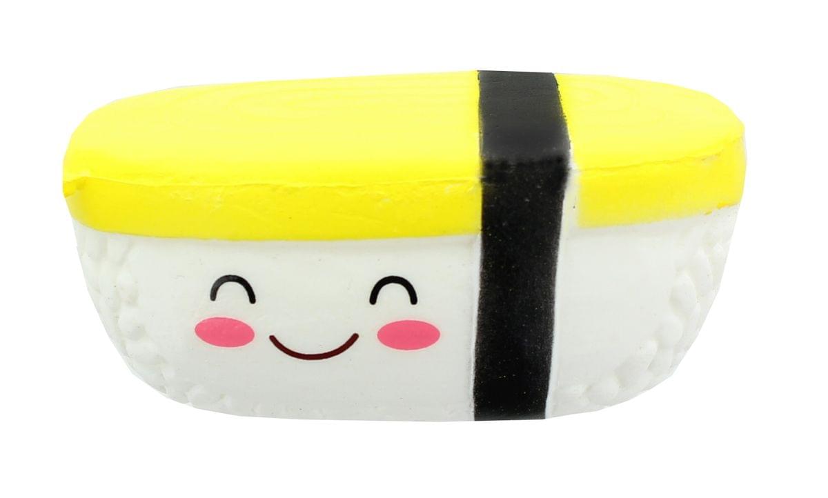 Sushi Foam Squishy Toys Set of 3: Salmon Nigiri, Tamago Egg and Maki Roll