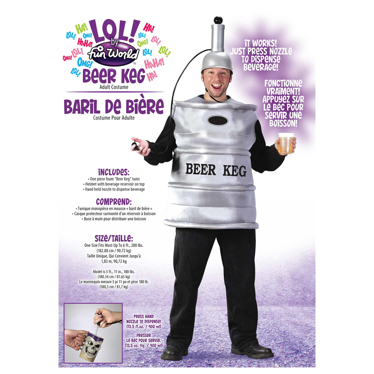 Beer Keg Adult Costume