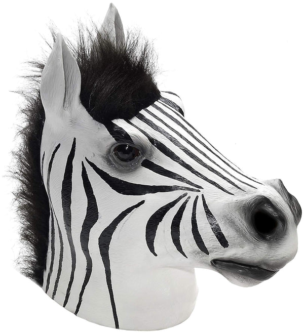 Latex Animal Costume Mask Adult: Zebra One Size