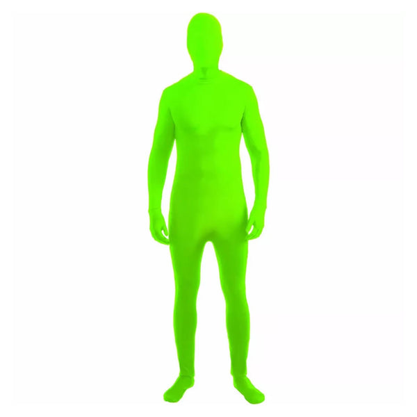 Disappearing Man Invisible Costume Jumpsuit Child: Neon Green Large