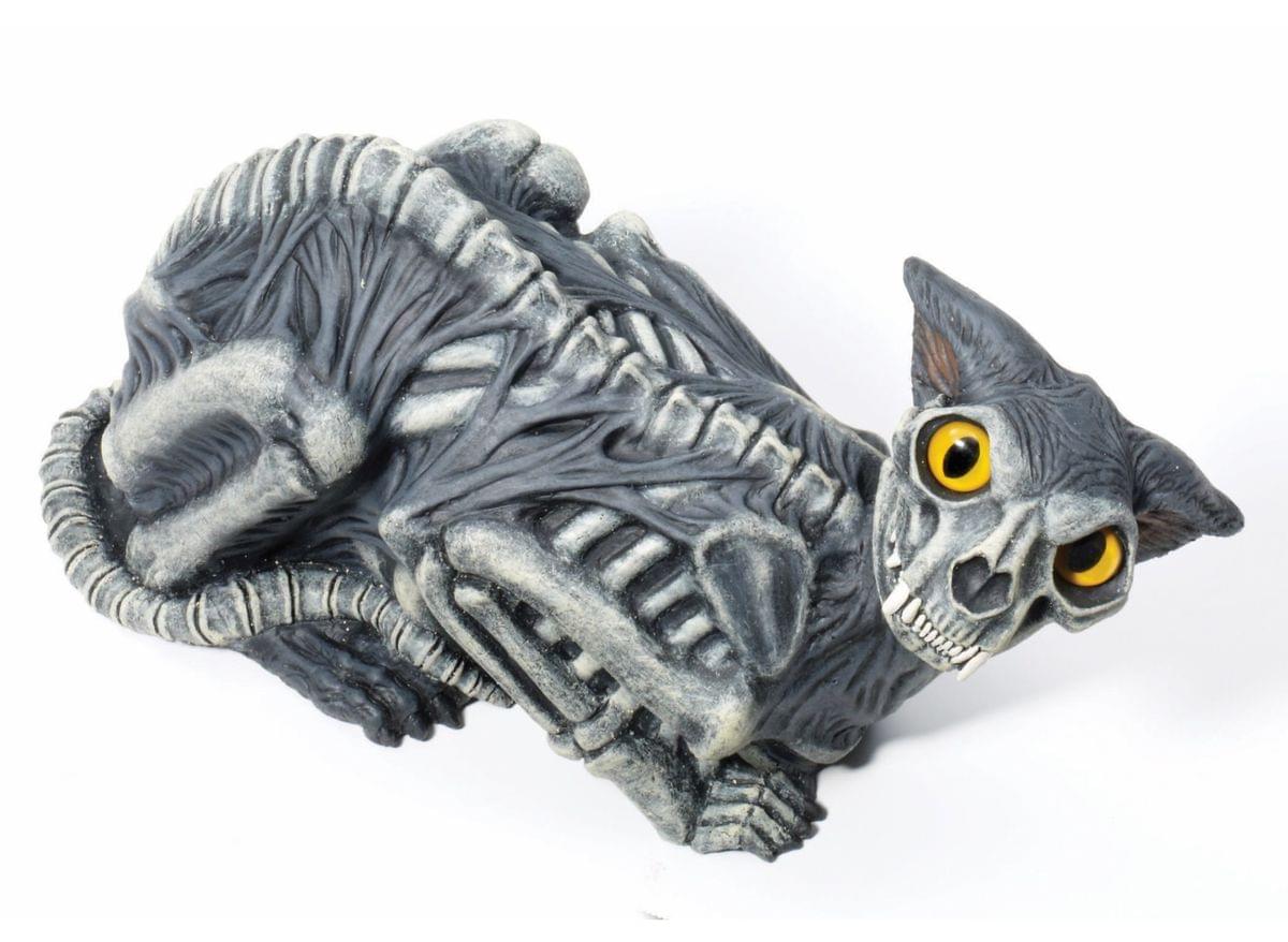 Animated Skeleton Cat Prop Decoration