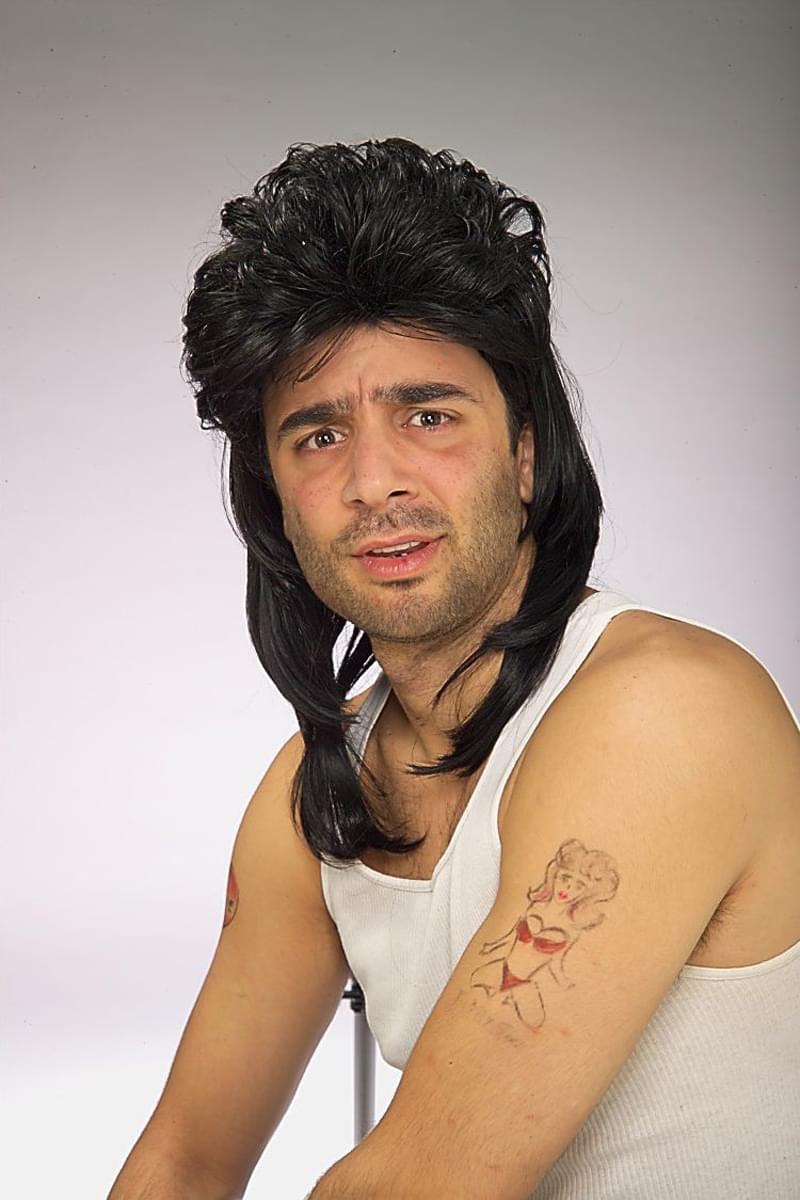 Retro 80's Mullet Black Adult Costume Wig