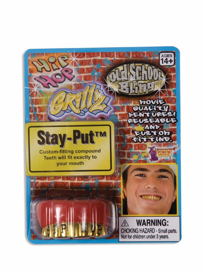 Hip Hop Gold Grillz Gangster Costume Teeth
