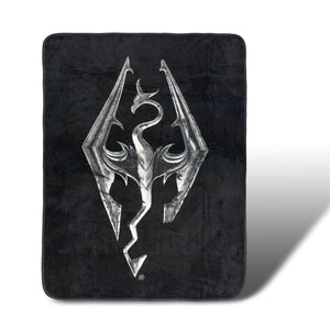 Skyrim Dragon Emblem Lightweight Fleece Throw Blanket