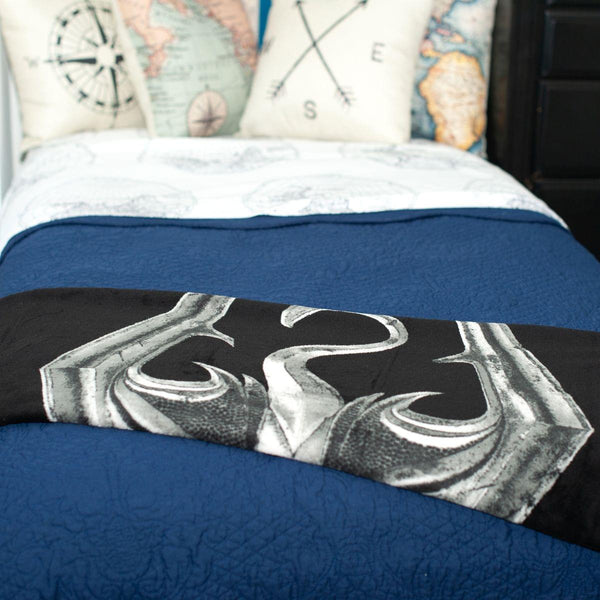 Skyrim Dragon Emblem Lightweight Fleece Throw Blanket