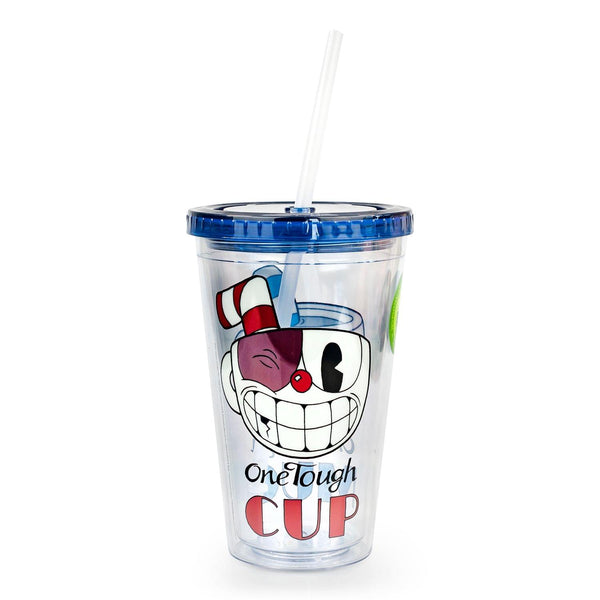 Cuphead One Rough/Tough Cup 16oz Carnival Cup w/ Straw & Lid