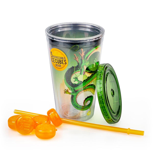 Dragon Ball Z Shenron Carnival Cup with Molded Ice Cubes and Straw