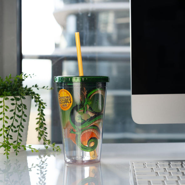 Dragon Ball Z Shenron Carnival Cup with Molded Ice Cubes and Straw