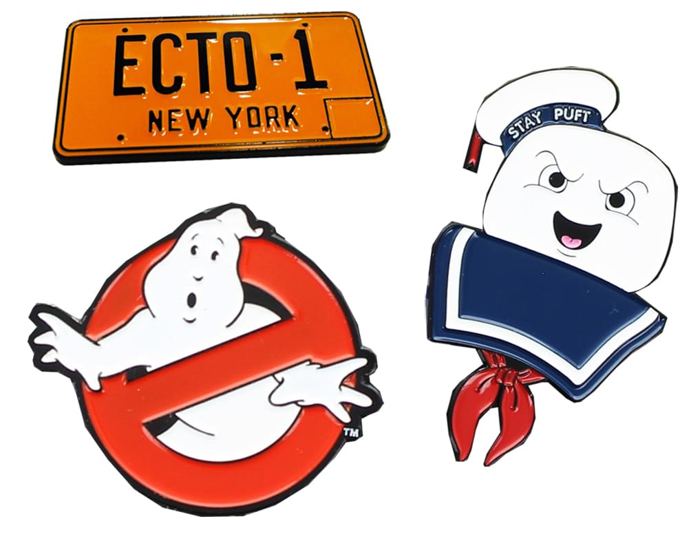 Ghostbusters Enamel Pin 3-Pack Set: No Ghosts, Stay Puft, Ecto-1 (NYCC'17 EXCL)