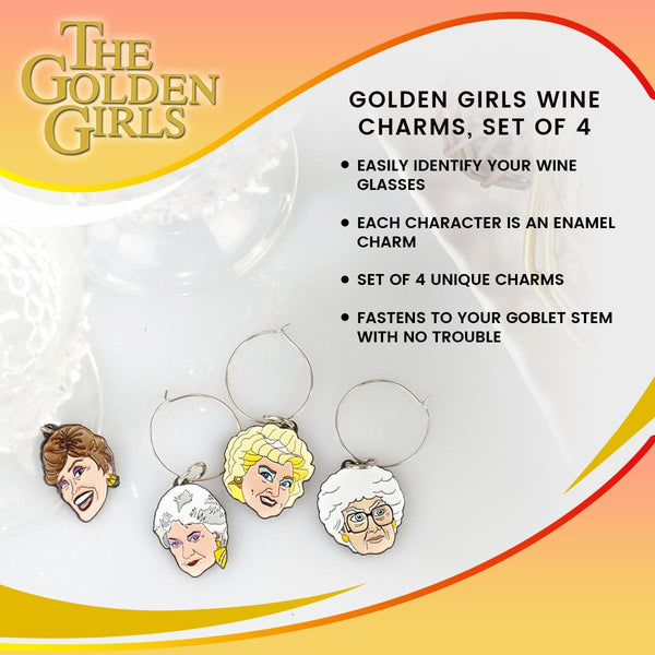 Golden Girls Wine Charms, Set of 4