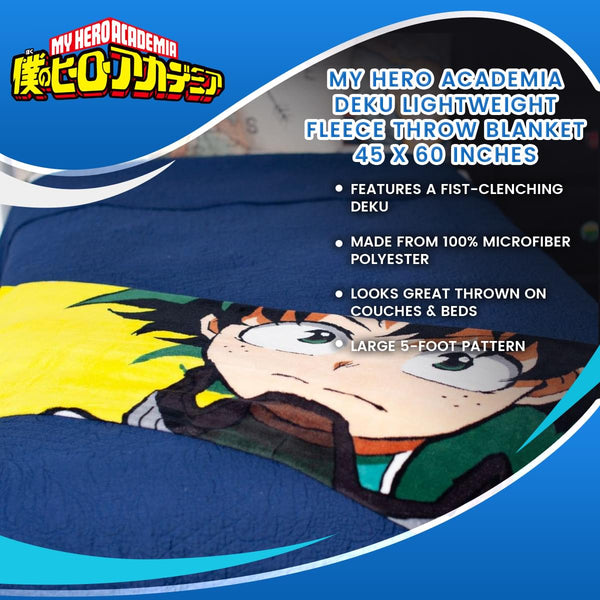 My Hero Academia Deku Lightweight Fleece Throw Blanket