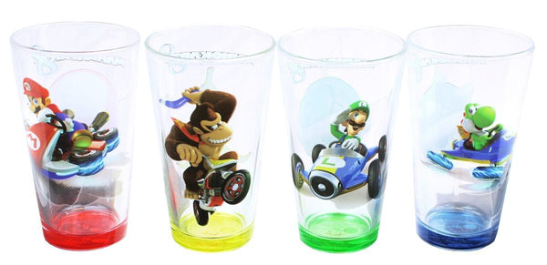 Mario Kart 16oz Character Pint Glasses, Set of 4