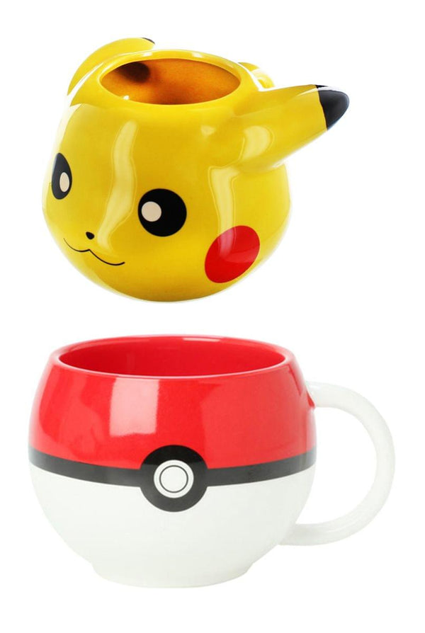 Pokemon Drinkware Set, Pokeball and Pikachu Molded Mugs