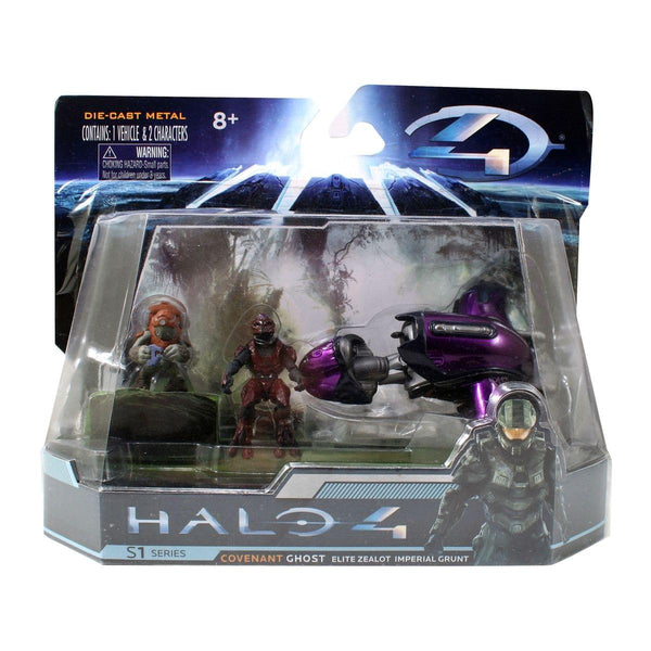 Halo 4 Diecast 4" Ghost With Elite Zealot & Imperial Grunt Figures
