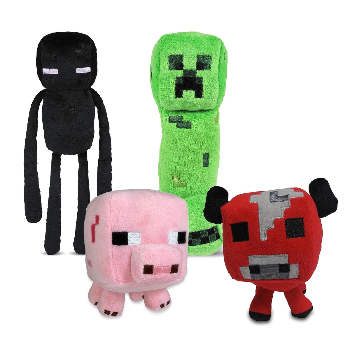 Minecraft Plush Set of 4 with Creeper Enderman Pig & Mooshroom