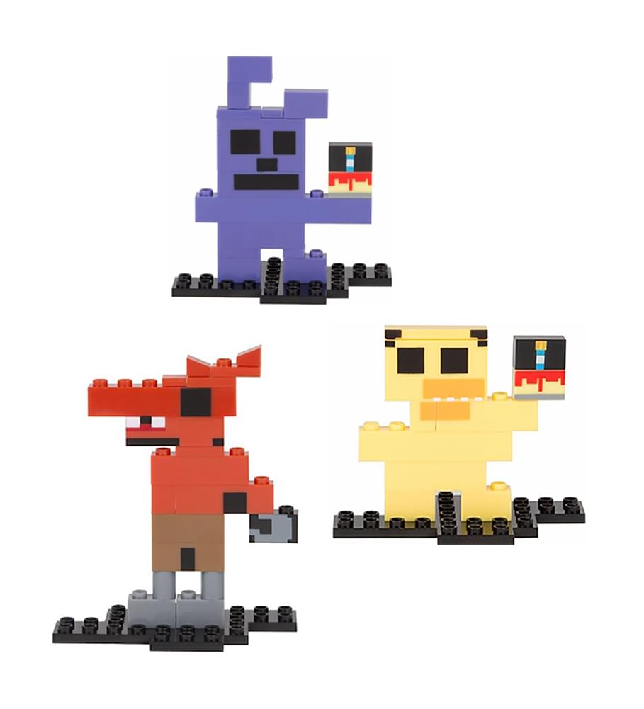 Five Nights at Freddy's 8-Bit Buildable Figure Bundle: Bonnie, Chica, Foxy
