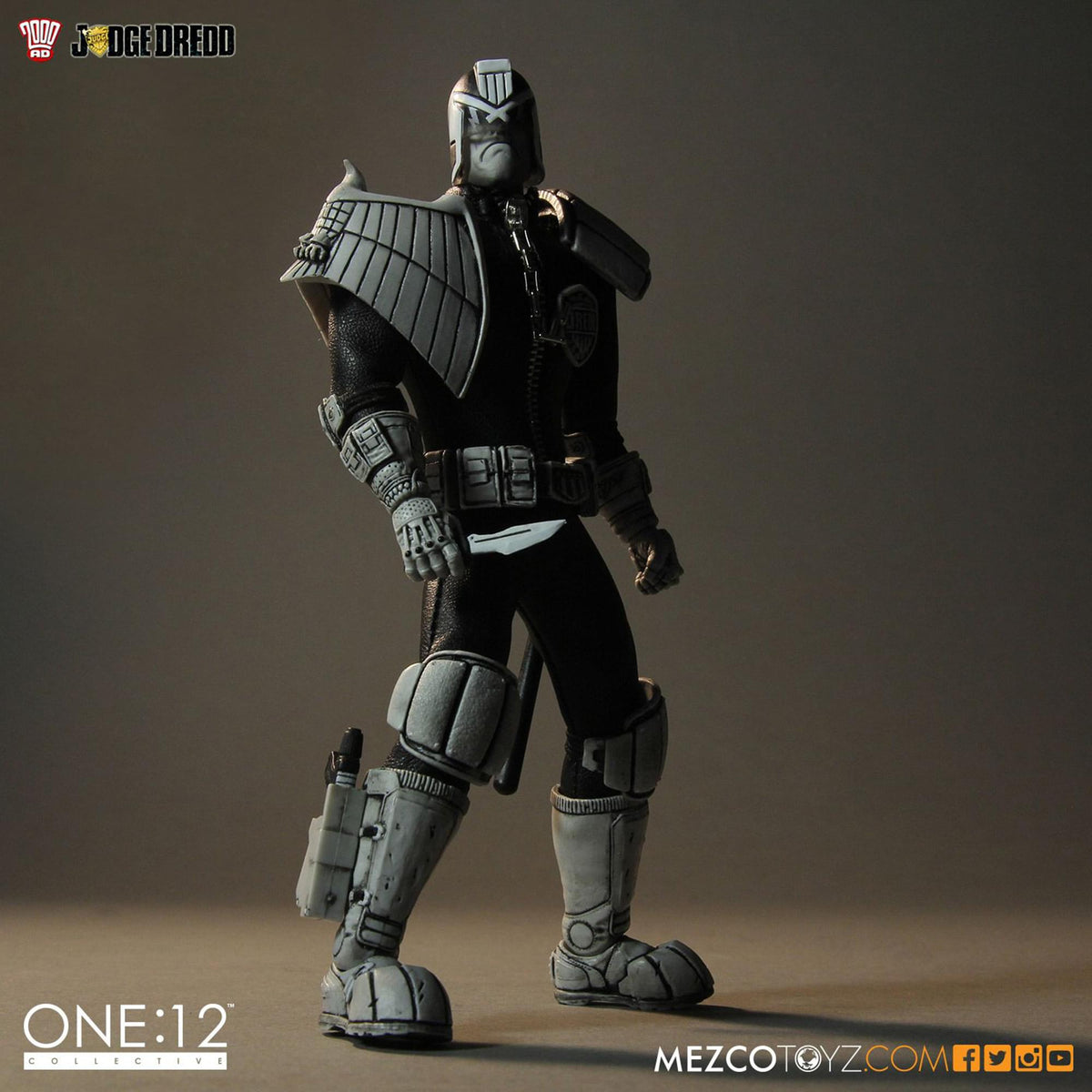 Judge Dredd One:12 Collective Action Figure Black and White NYCC Exclusive