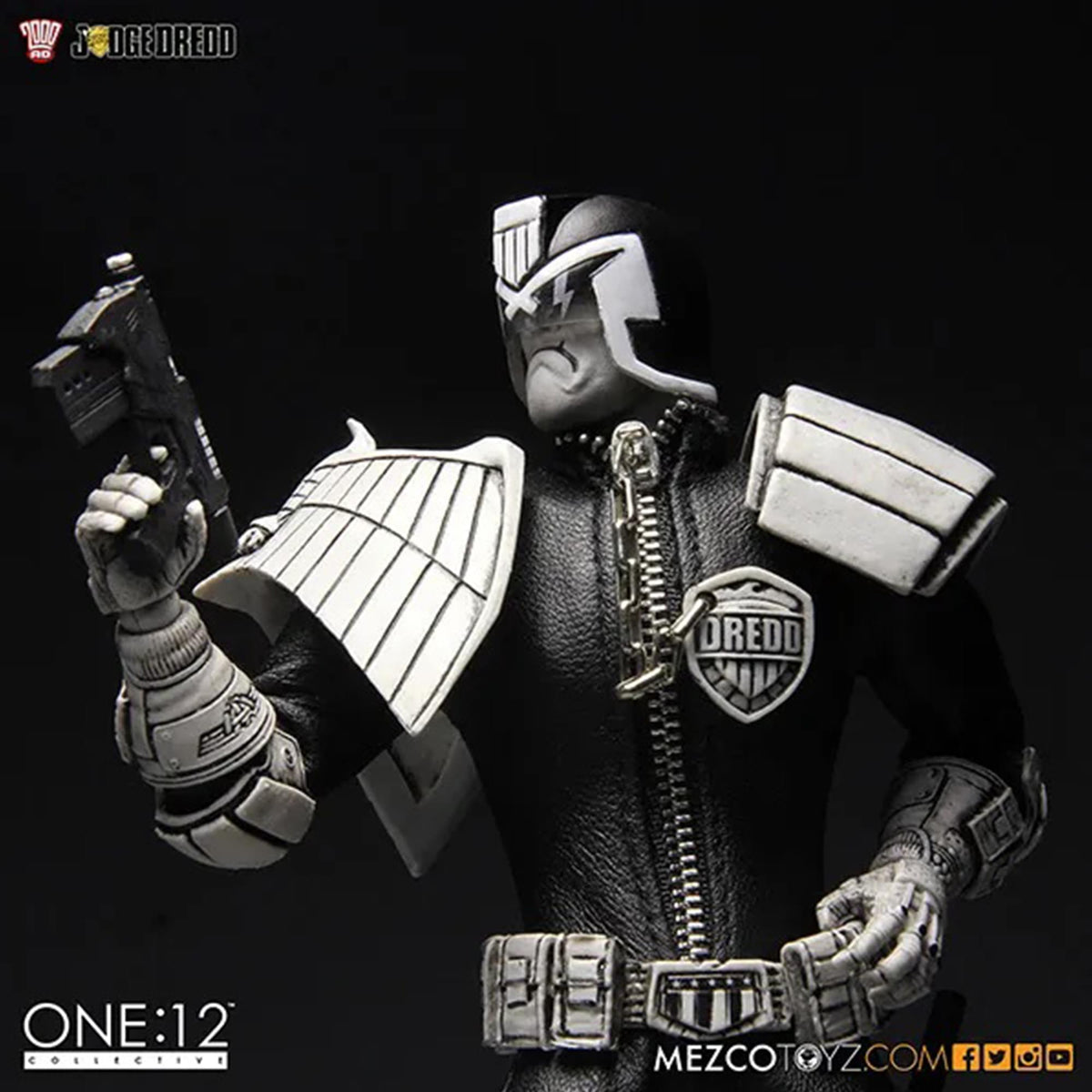 Judge Dredd One:12 Collective Action Figure Black and White NYCC Exclusive