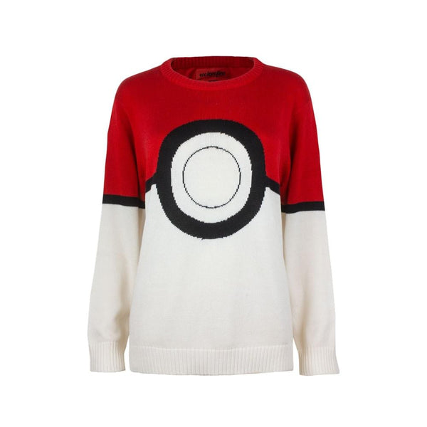Pokemon I Am Pokeball Knit Pullover Sweater: Small