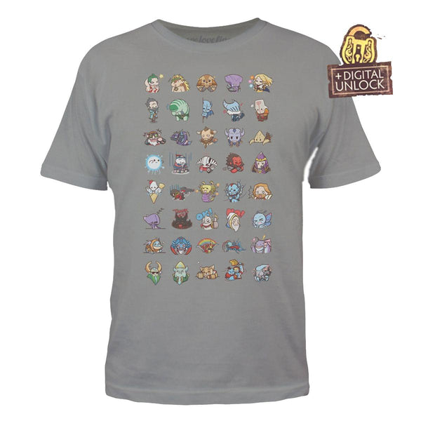 DOTA 2 Adorable DOTA Men's Silver Tee X-Large with Digital Unlock Code