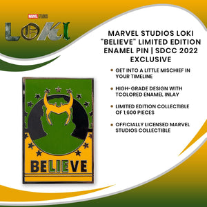 Marvel Studios Loki "Believe" Limited Edition Enamel Pin