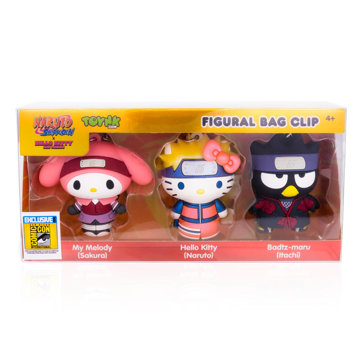 Hello Kitty x Naruto 3D Foam Figural Bag Clip 3-Piece Set