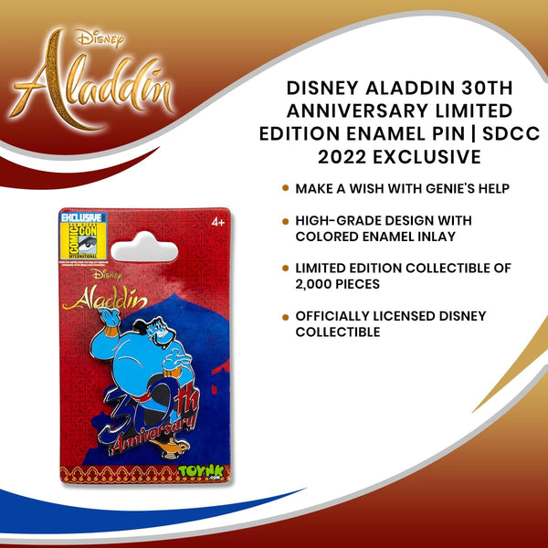 Disney Aladdin 30th Anniversary Limited Edition Enamel Pin