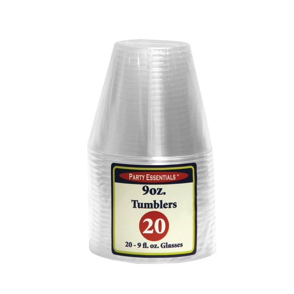9 Oz Clear Plastic Tumbler Glasses Pack Of 20