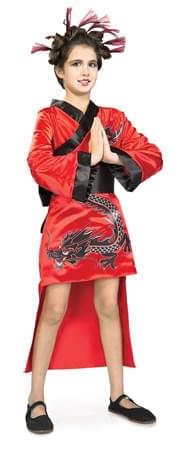 Red Dragon Girl Child Costume Medium