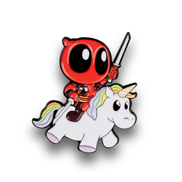 Marvel Deadpool Riding a Unicorn Enamel Pin