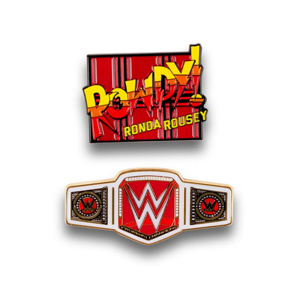 WWE Rowdy Ronda Rousey Collector Pin Set