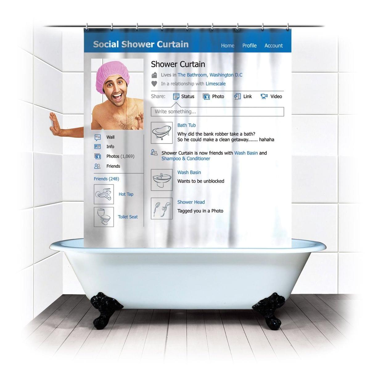 Social Media Shower Curtain